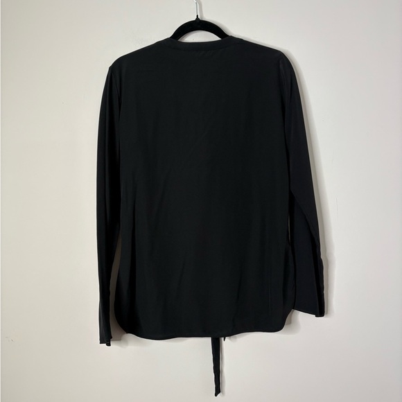 Sandro Black Blouse with Crisscross Neckline - Picture 4 of 6